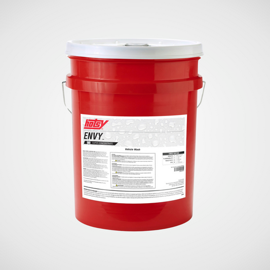Envy Super Concentrate detergent in a red 5 gallon bucket
