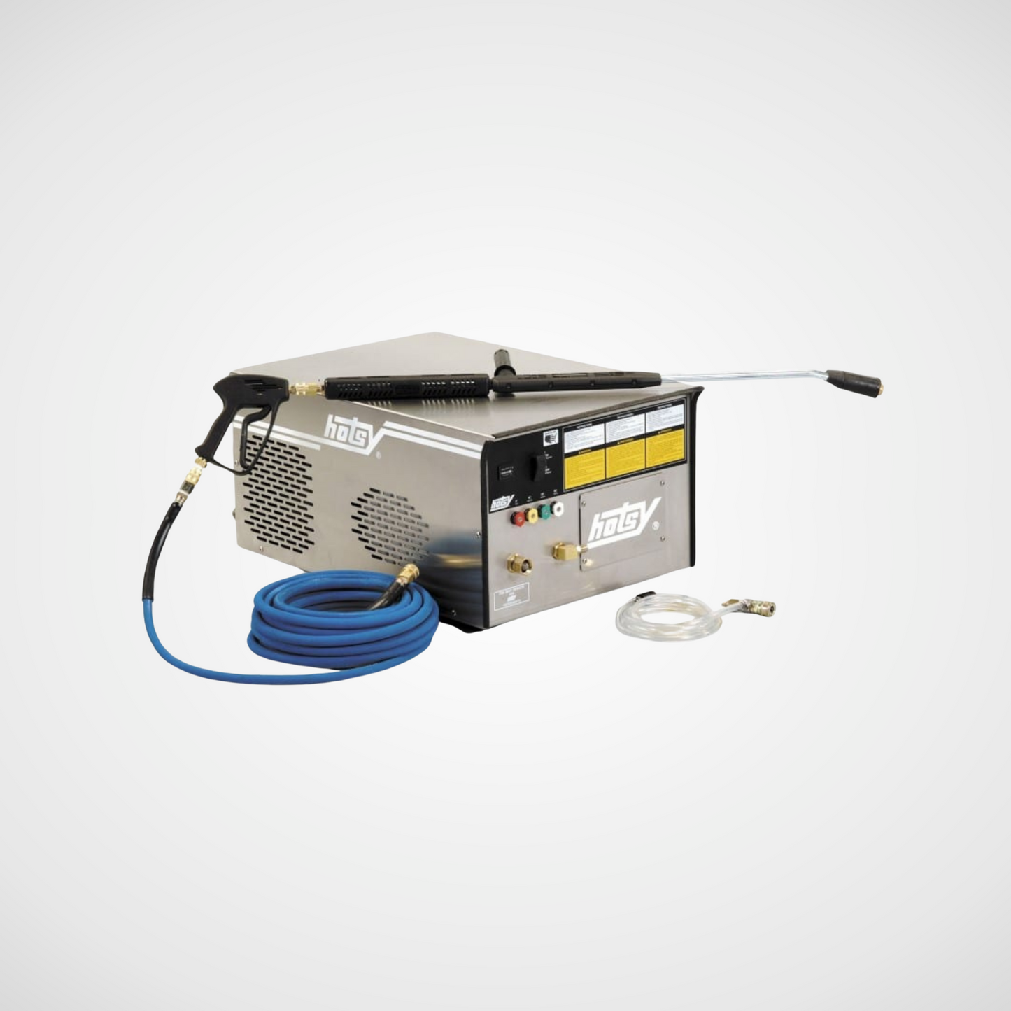 Hotsy 1700 Series Cold Water all electric pressure washer with blue hose and wand