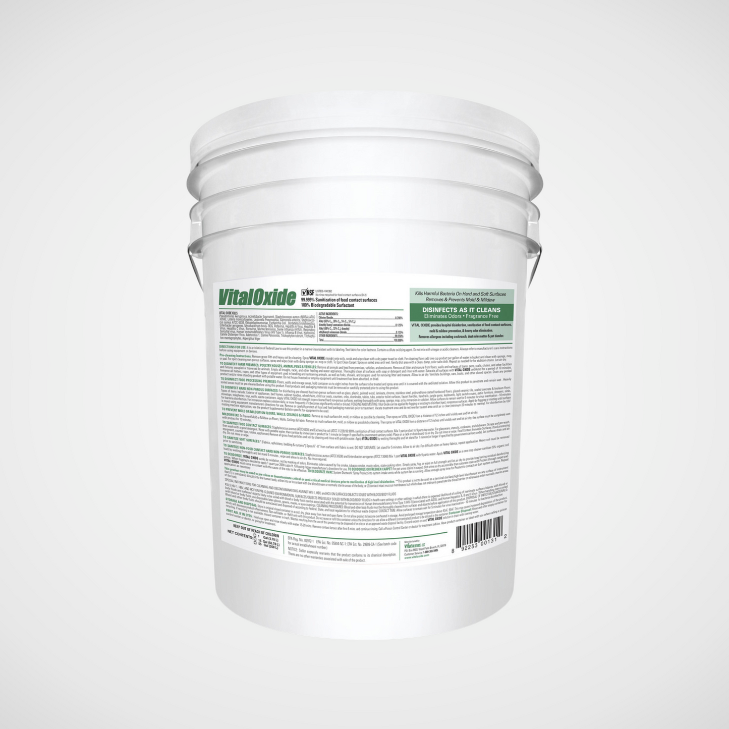 Vital Oxide five gallon white bucket