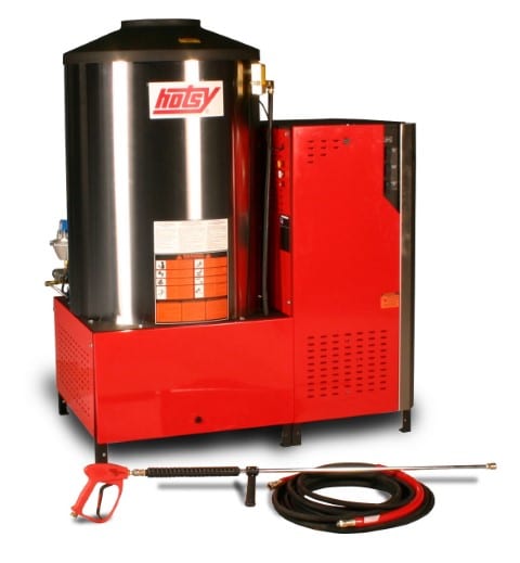5700 series stationary hot water pressure washer is electric powered