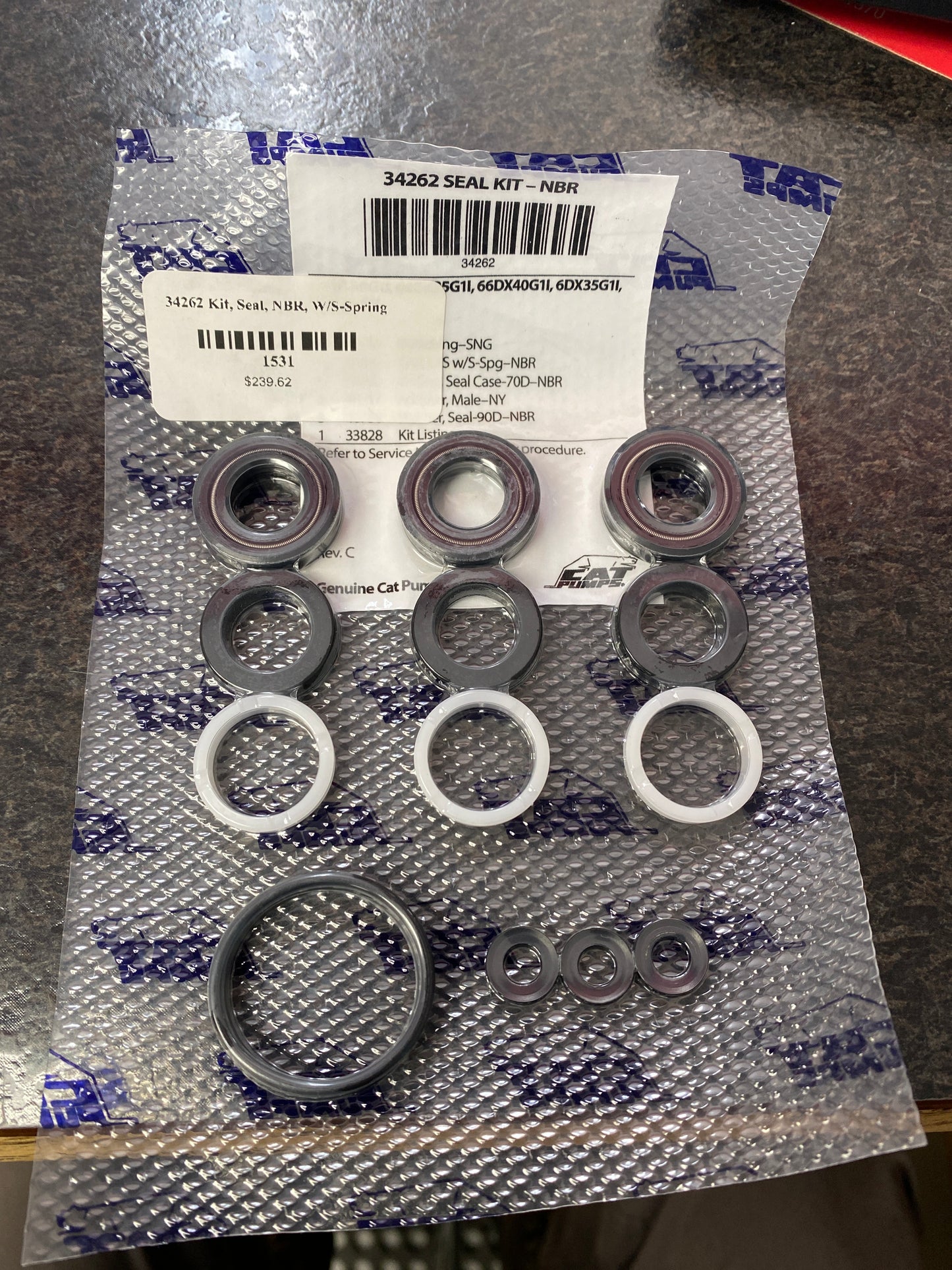Baren-34262 KIT, SEAL, NBR, W/S-SPRING, 6DX