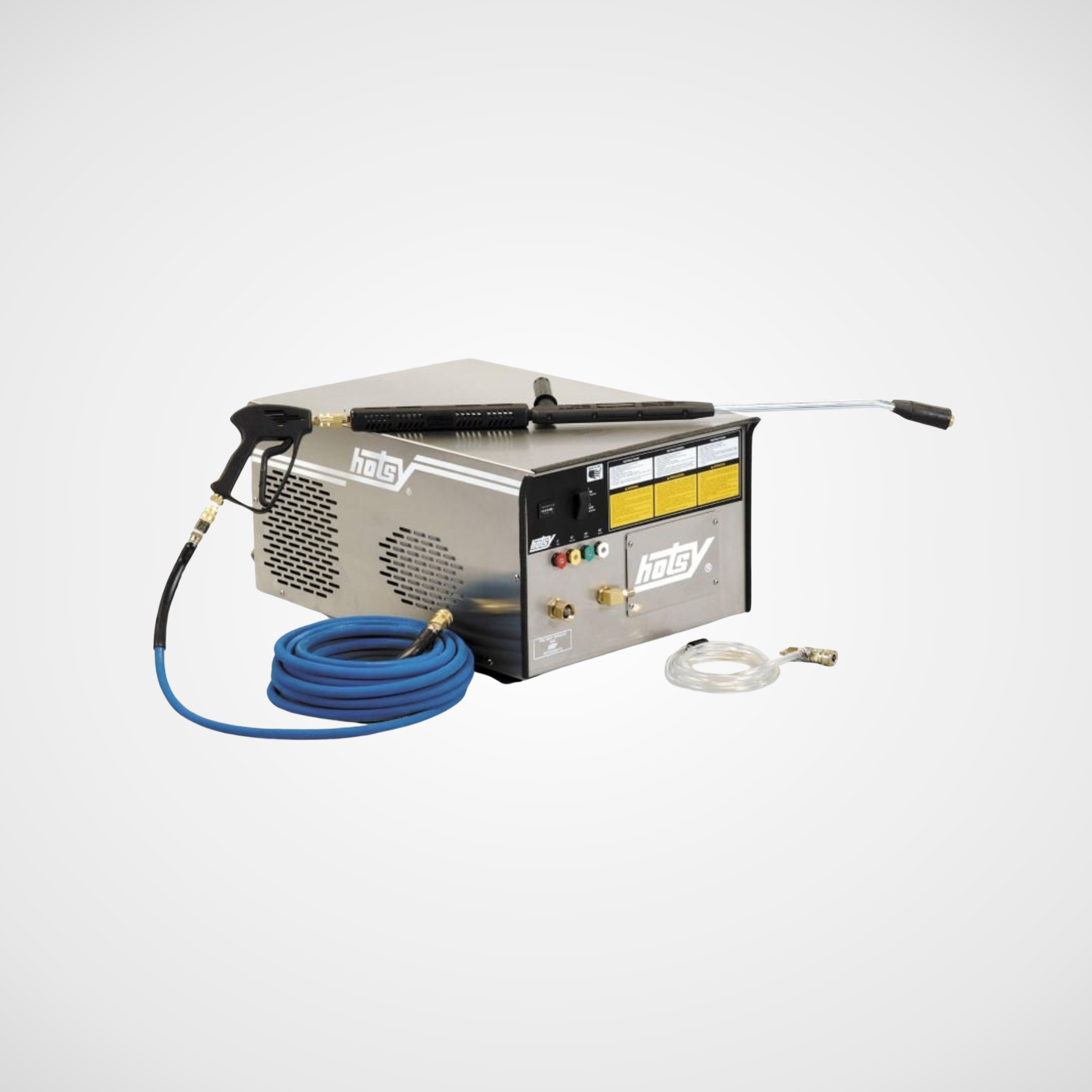 Hotsy 1700 Series Cold Water all electric pressure washer with blue hose and wand