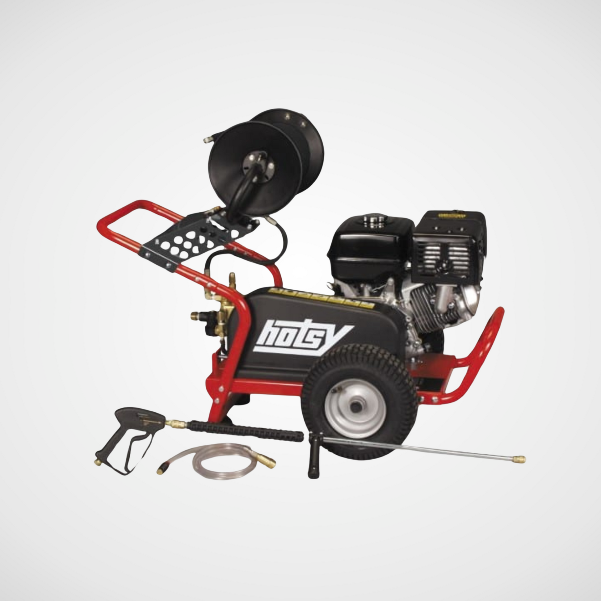 Hotsy BX Series Cold Water Pressure Washer shown with wand and hose