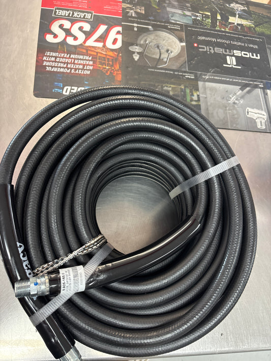 Single wire pressure hose coiled in floor