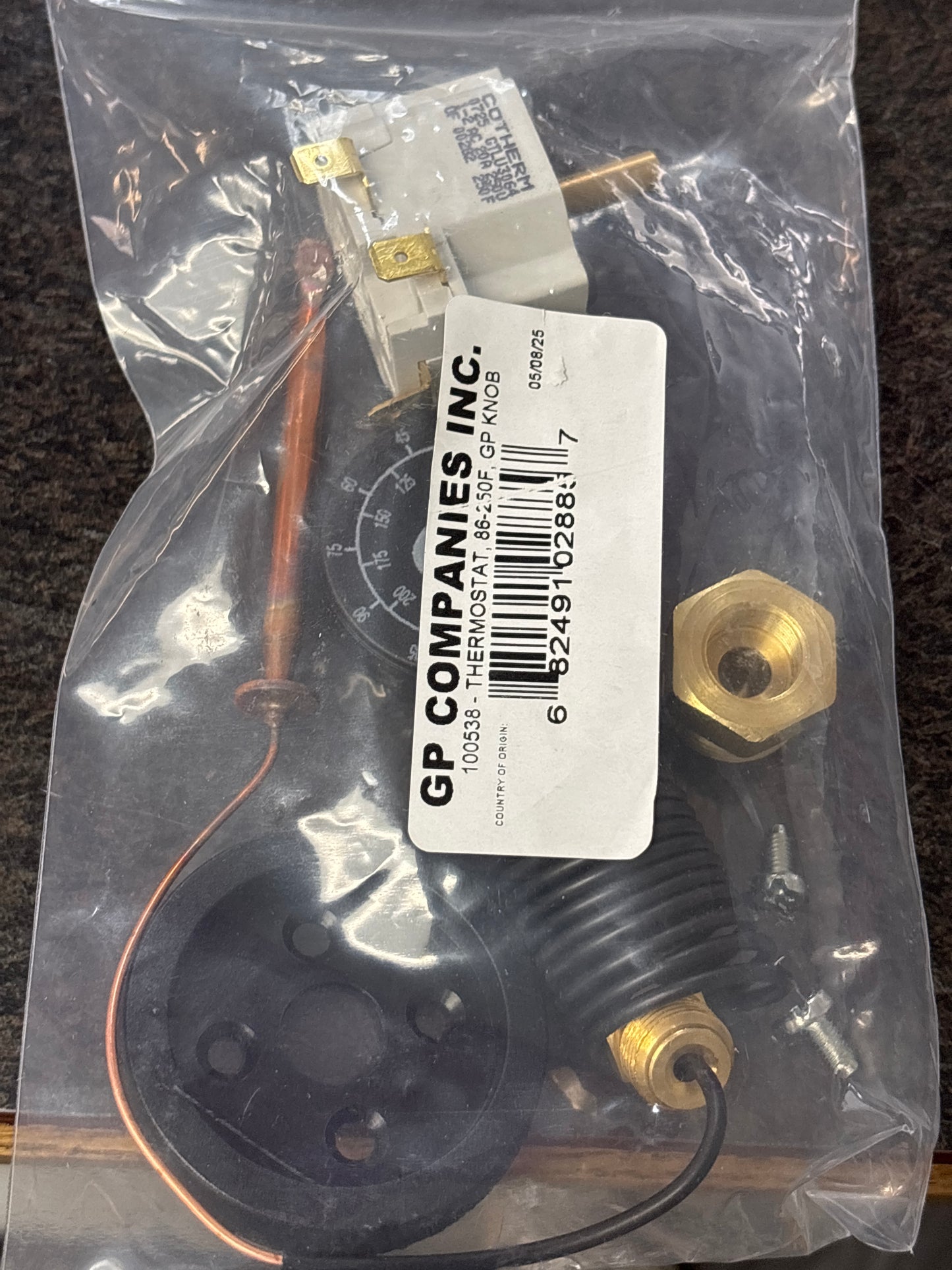 Baren GP 100538 THERMOSTAT ADJUSTABLE 86-250F 4000PSI 16 in plastic bag