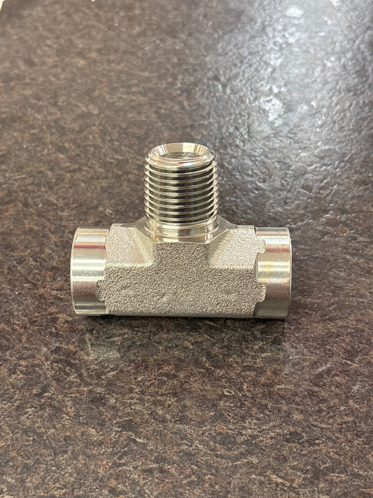 Baren STEEL BRANCH TEE 1/2FPTx1/2FPTx1/2MPT 3000 PSI