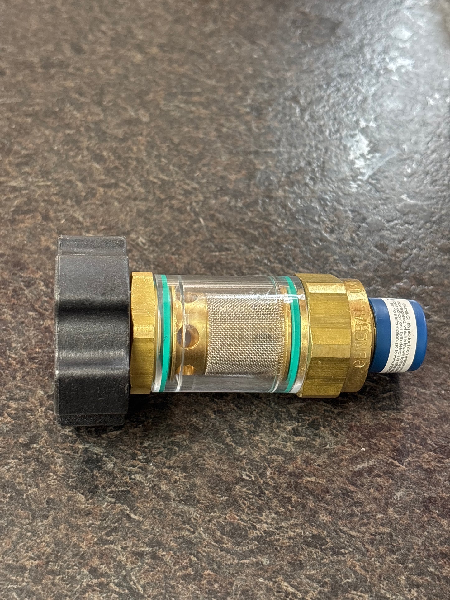Baren DURAVIEW INLET FILTER 3/8"MPT on counter
